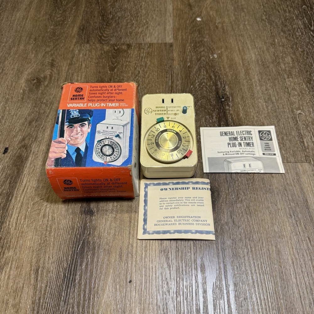 Vintage GE Home Sentry Variable‎ Plug-In Timer Unopened New 1970s 8133-002